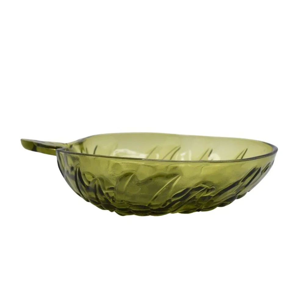 Vintage Indiana Glass Green Grape Fruit Bowl‎ Mid Century Serving Dish